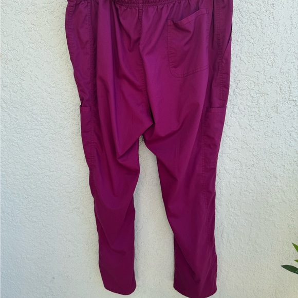 CHEROKEE AUTHENTIC WORKWEAR XL scrubs pink purple cargo pants straight leg - Picture 5 of 5
